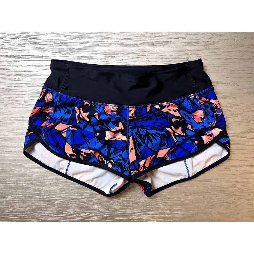 Lululemon Athletic Shorts Size 4 Blue/Black/Orange/Pink Women’s EUC 2.5"